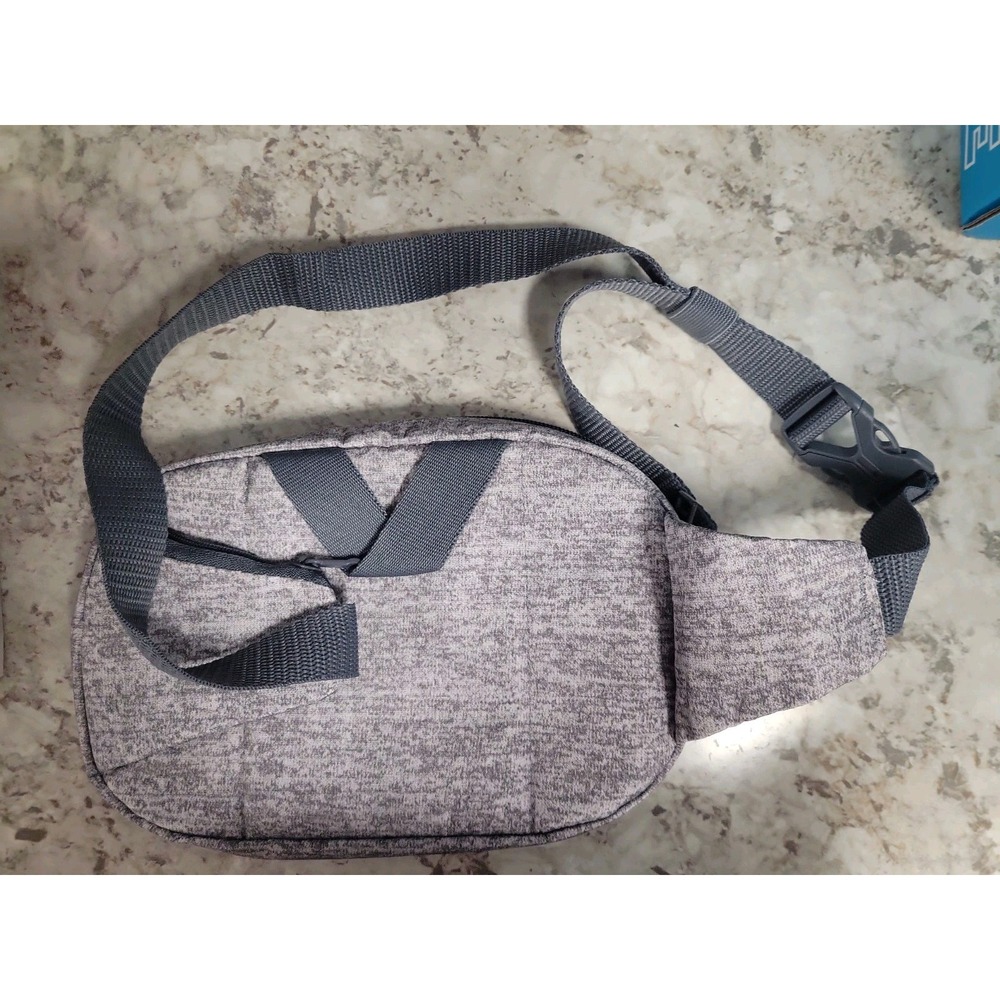 Adidas Gray Heather Crossbody Sling Bag Travel Waist Pack Unisex - Picture 4 of 9
